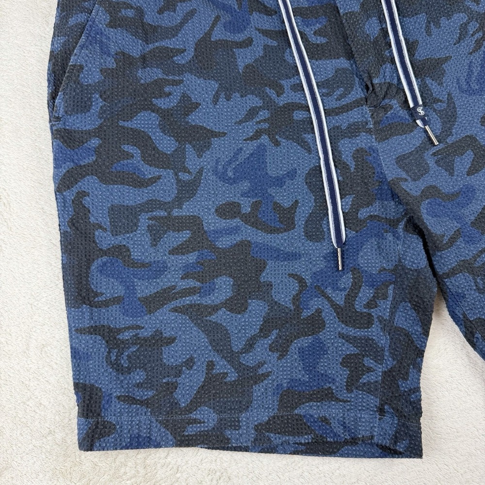 FootJoy x Todd Snyder Seersucker Golf Shorts Men's XL Stretch Designer Blue Camo - Picture 5 of 16